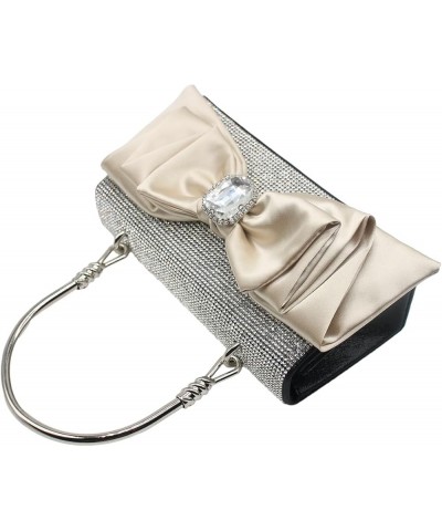 Shiny Sparkly Rhinestones Bow Clutch Purse for Women Satin Evening Bags Wedding Party Handbag Bride Purse, Gold B A-black $22...