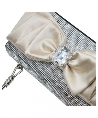 Shiny Sparkly Rhinestones Bow Clutch Purse for Women Satin Evening Bags Wedding Party Handbag Bride Purse, Gold B A-black $22...