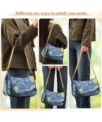 Shoulder Bag for Women Clutch Handbags Casual Party Hobo bag Classic Tote Handbag Chain Pouch Bag Nylon Clutch Purse Vangogh ...