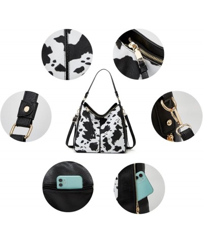 Purses and Handbags for Women Leather Shoulder Tote Bag Purse Trend Hobo Bag Milk Black Set $30.62 Totes