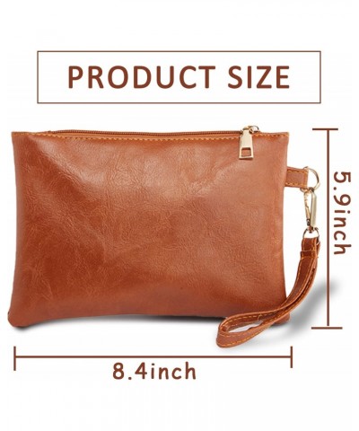 Wristlet Clutch Purses for Women Leather Wallet Purses Brown Small Purse Wristlet Wallet for Women Ladies Gifts 79 $7.66 Wris...