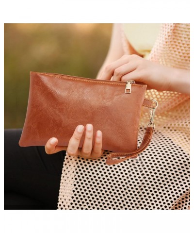 Wristlet Clutch Purses for Women Leather Wallet Purses Brown Small Purse Wristlet Wallet for Women Ladies Gifts 79 $7.66 Wris...