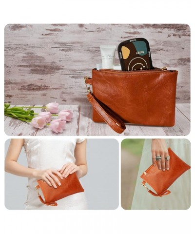 Wristlet Clutch Purses for Women Leather Wallet Purses Brown Small Purse Wristlet Wallet for Women Ladies Gifts 79 $7.66 Wris...