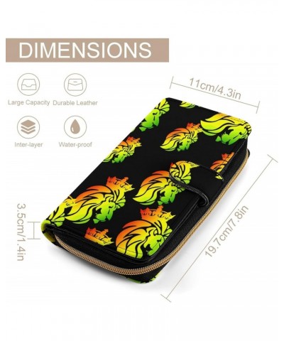 Rasta-Reggae-Lion Wallet PU Leather Purse Coin Pocket Credit Card Holder Clutch Gifts for Women Men $19.87 Wallets