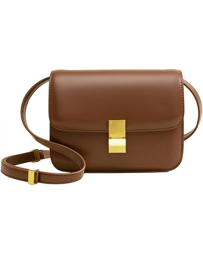 Small Square Y2k Purse Genuine Leather Shoulder Bag Women Fashion Red Shoulder Bag Purse Casual Crossbody Bag Brown S $33.85 ...