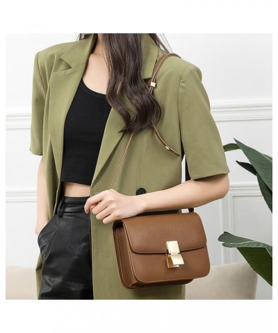 Small Square Y2k Purse Genuine Leather Shoulder Bag Women Fashion Red Shoulder Bag Purse Casual Crossbody Bag Brown S $33.85 ...