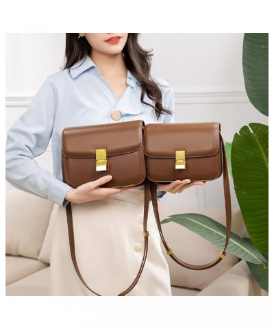 Small Square Y2k Purse Genuine Leather Shoulder Bag Women Fashion Red Shoulder Bag Purse Casual Crossbody Bag Brown S $33.85 ...