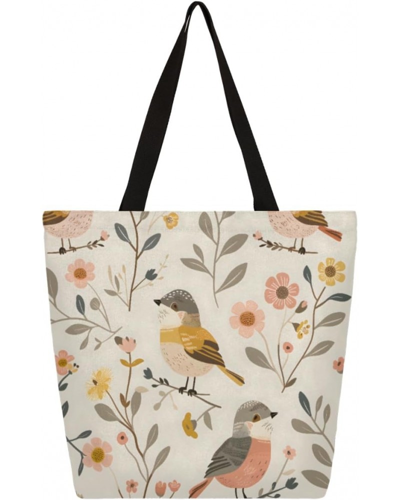 Bird on Branch Canvas Tote Bag - Stylish Accessory for Travel & Casual Days $9.89 Totes