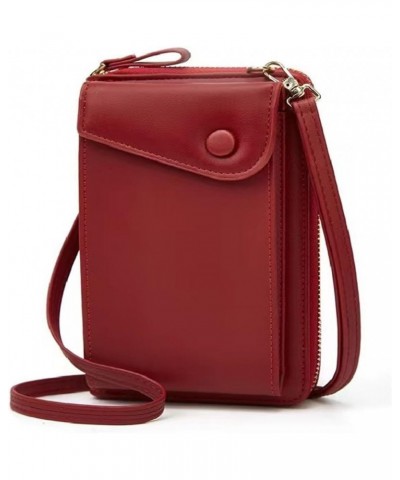 Women's Crossbody Bag Women's Crossbody Bag with Adjustable Shoulder Strap Mini Handbag with Zip Slot Crossbody Bag (Red) $9....