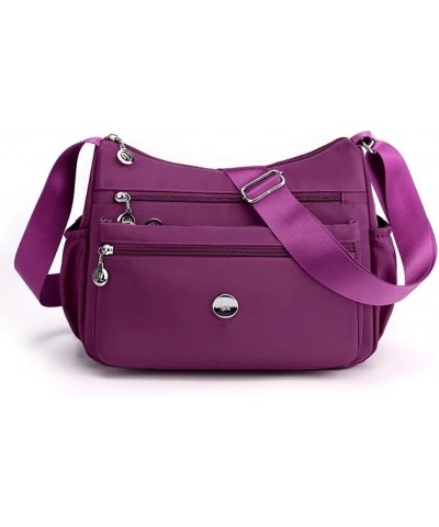 Crossbody Bags for Women Waterproof Messenger Satchel Multi Pockets Shoulder Purse Casual Nylon Travel Handbag Purple $20.89 ...