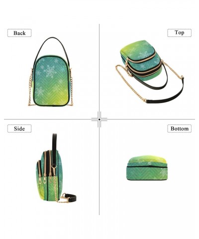 Small Crossbody Bags for Women Trendy Green Snowflake Travel Sling Bag Women's Crossbody Handbags Satchel Bags $11.96 Satchels