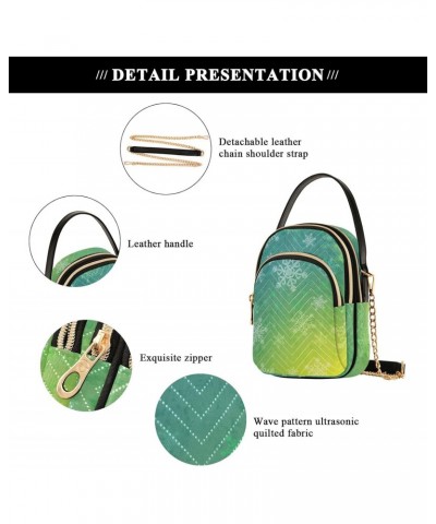 Small Crossbody Bags for Women Trendy Green Snowflake Travel Sling Bag Women's Crossbody Handbags Satchel Bags $11.96 Satchels