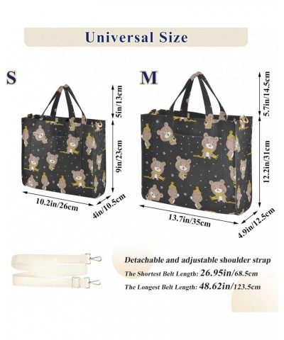 Bears Pattern Corduroy Tote Bag for Women Hobo Crossbody Bag Purse Stylish Shoulder Handbag Messenger Bags, S $13.62 Totes