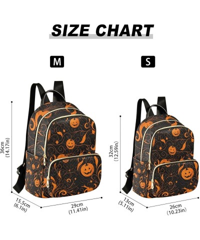 Orange with Swirled Halloween Pumpkins Ladies Fashion Backpack, Backpack with Luggage Strap, Anti Theft Backpack for Women Tr...