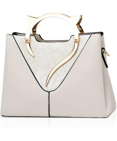 Fashion Handbags for Women Designer Cat Shape Handle Top-Handle Bags Crossbody Bag White White $25.36 Totes