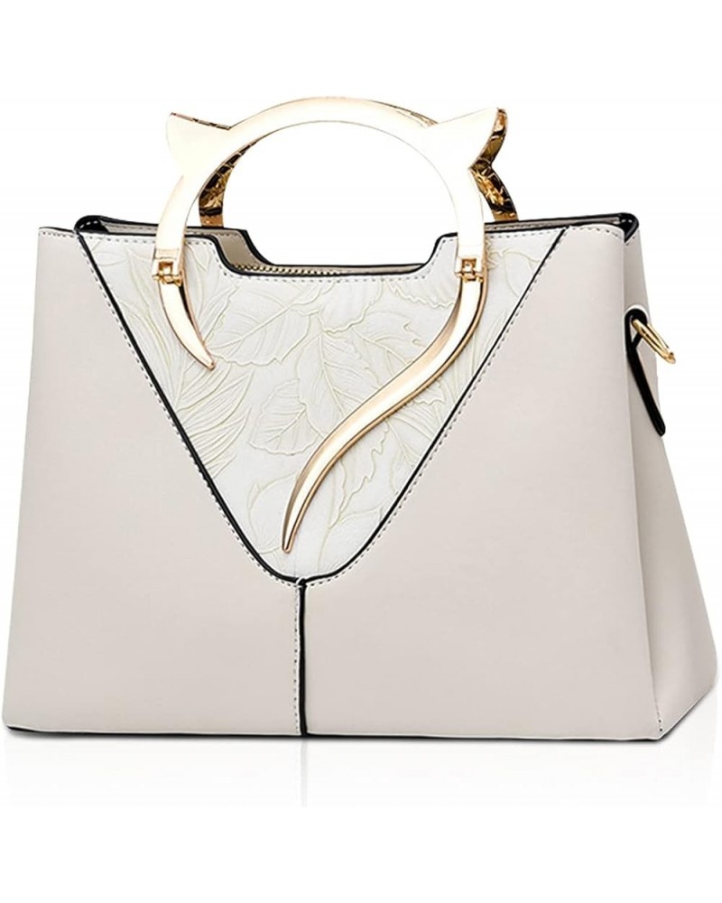 Fashion Handbags for Women Designer Cat Shape Handle Top-Handle Bags Crossbody Bag White White $25.36 Totes