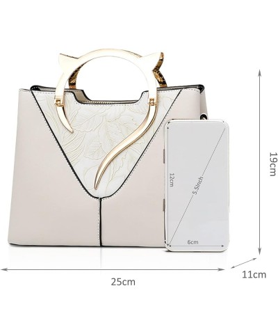 Fashion Handbags for Women Designer Cat Shape Handle Top-Handle Bags Crossbody Bag White White $25.36 Totes