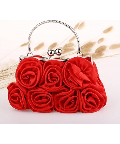 Handbag Women's Tote Bag Rose Flower Pattern Clutch Bags Evening Party Bridal Handbag Bags for Women (Color : Apricot) White ...