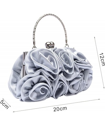 Handbag Women's Tote Bag Rose Flower Pattern Clutch Bags Evening Party Bridal Handbag Bags for Women (Color : Apricot) White ...