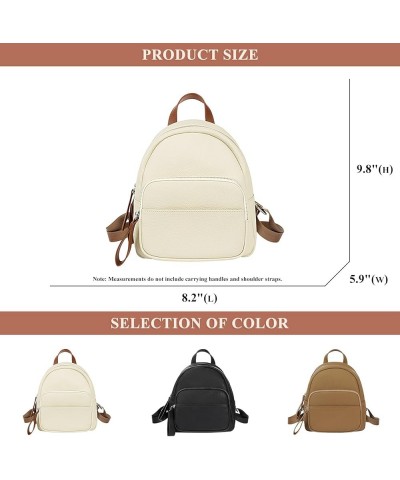 Casual Daypack for Women, Fashion Genuine Leather Backpack Multi-Pocket Travel Small Bookbag Ladies Handbag (White) White $34...