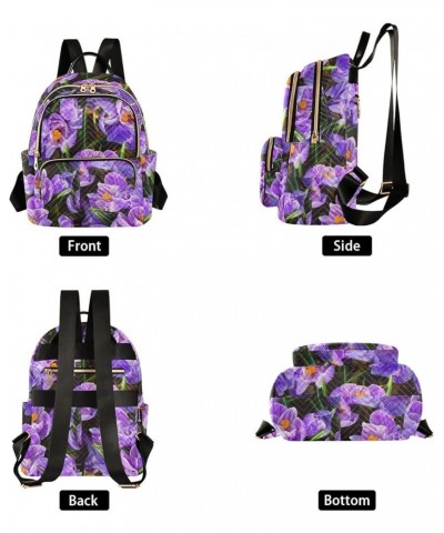 Brightly Violet Flowers Casual Fashion Polyester Travel Rucksack Shoulder Bag Color Small $18.86 Backpacks