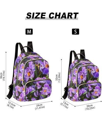 Brightly Violet Flowers Casual Fashion Polyester Travel Rucksack Shoulder Bag Color Small $18.86 Backpacks