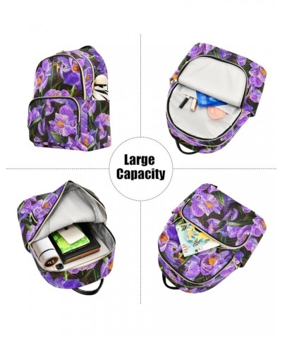 Brightly Violet Flowers Casual Fashion Polyester Travel Rucksack Shoulder Bag Color Small $18.86 Backpacks