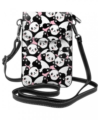 Horse Small Leather Cell Cross Body Phone Purse, Messenger Bag Flip Phone Purse Wallet For Women Cute Panda One Size $18.19 C...