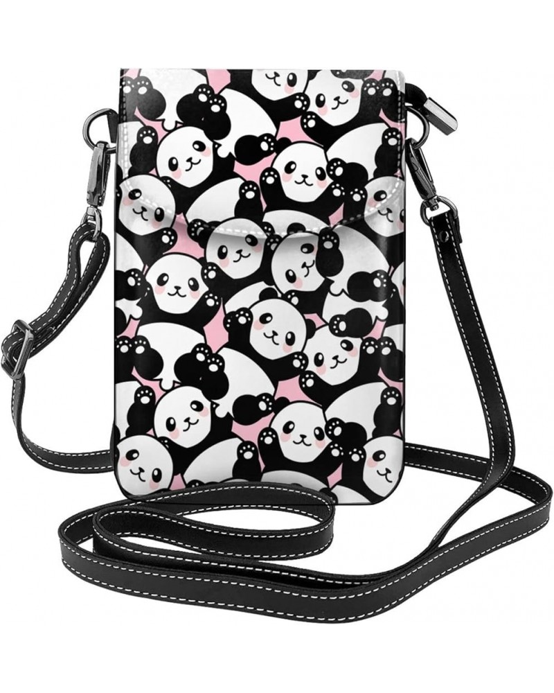 Horse Small Leather Cell Cross Body Phone Purse, Messenger Bag Flip Phone Purse Wallet For Women Cute Panda One Size $18.19 C...