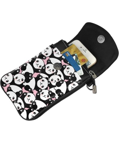 Horse Small Leather Cell Cross Body Phone Purse, Messenger Bag Flip Phone Purse Wallet For Women Cute Panda One Size $18.19 C...