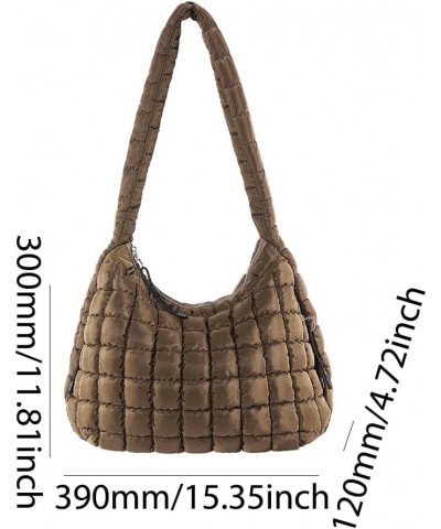 Quilted Crossbody Bag Large Tote Bag Puffy Tote for Women,Lightweight Quilted Tote Bag Padding Hobo Bag Coffee $15.59 Totes