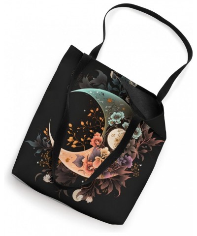 Floral Moon Phase flower crescent moon cool eclipse moon Tote Bag $10.82 Totes