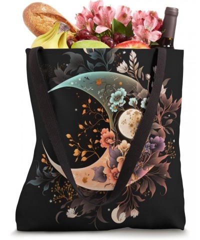 Floral Moon Phase flower crescent moon cool eclipse moon Tote Bag $10.82 Totes