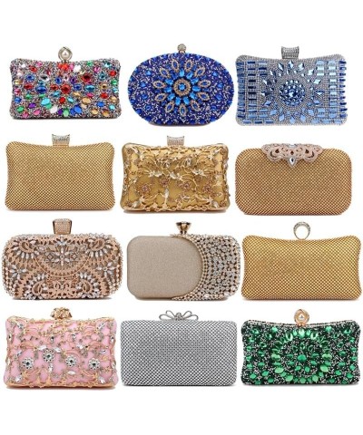 Rhinestones Women Bags Hollow Out Style Fashion Evening Bags Chain Shoulder Handbags Party Wedding Day Clutch Purse Ym3108gre...