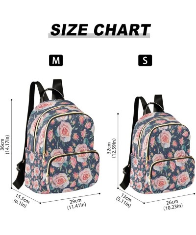 Pink Rose Flower Floral Blossom Women Backpack Purse Ladies Fashion Shoulder Bag Daypack Travel Bag 7.5L Medium $16.73 Backpacks