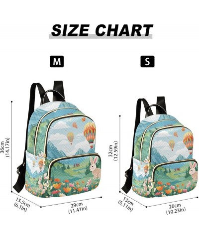 Mini Backpack Purse for Women, Easter Bunny Hot Air Balloon Travel Bag Casual Daypack Shoulder Bag Small $14.40 Backpacks