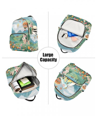 Mini Backpack Purse for Women, Easter Bunny Hot Air Balloon Travel Bag Casual Daypack Shoulder Bag Small $14.40 Backpacks