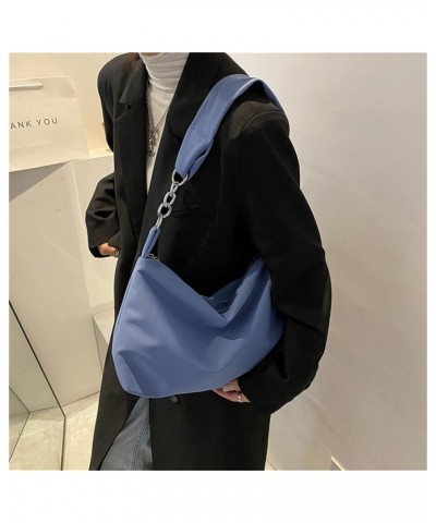 Crossbody Bag for Women Casual Small Crescent Bag Nylon Half Moon Messenger Bag Stylish Satchel Daypack,black Blue $13.26 Totes