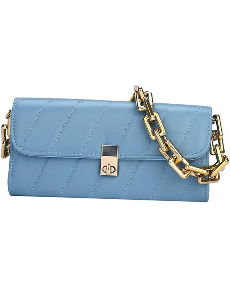 French Underarm Bag Key Organizers Bag Armpit Bag Pu Handbag Traveling Crossbody Bags for Women Leather Blue $9.74 Shoulder Bags