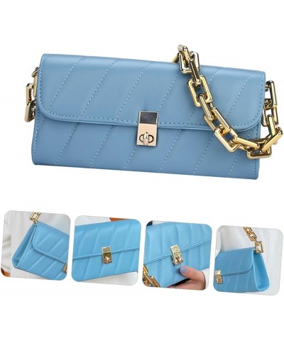 French Underarm Bag Key Organizers Bag Armpit Bag Pu Handbag Traveling Crossbody Bags for Women Leather Blue $9.74 Shoulder Bags