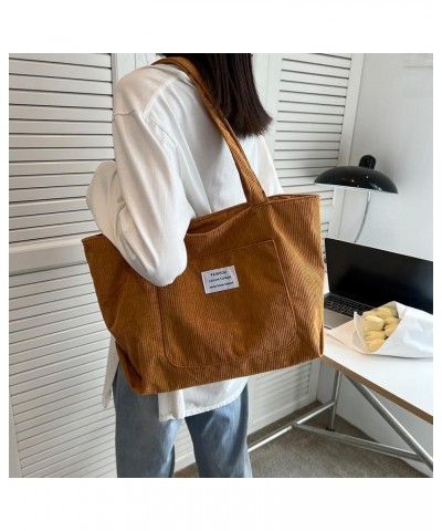 Women Zipper Satchel Bag with Pocket Versatile Hobo Bag Fashion Versatile Large Capacity Work Shopping Bag Brown $8.75 Satchels