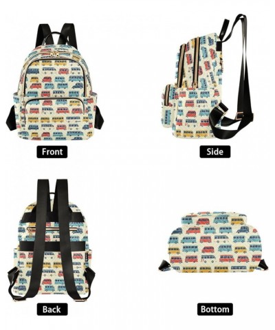 Colorful Bus Pattern Fashion Backpack Purse for Women, Casual Daypacks, Ladies Gift for Traveling Hiking Multicolor Medium $2...