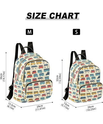 Colorful Bus Pattern Fashion Backpack Purse for Women, Casual Daypacks, Ladies Gift for Traveling Hiking Multicolor Medium $2...