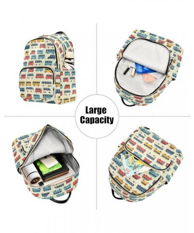 Colorful Bus Pattern Fashion Backpack Purse for Women, Casual Daypacks, Ladies Gift for Traveling Hiking Multicolor Medium $2...