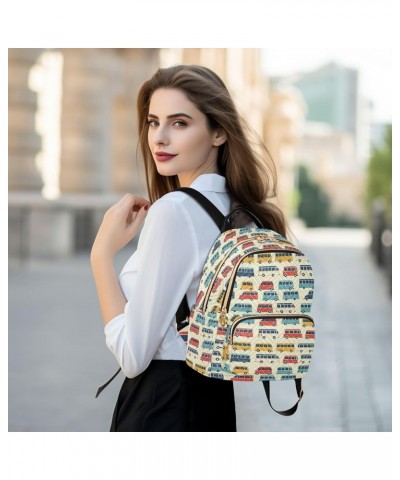 Colorful Bus Pattern Fashion Backpack Purse for Women, Casual Daypacks, Ladies Gift for Traveling Hiking Multicolor Medium $2...