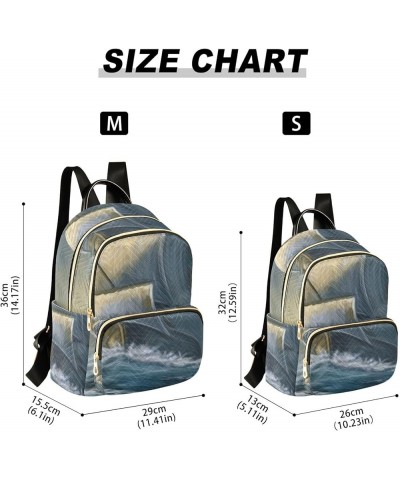 Old Ship in The Storm Sea Women's Backpack Purse Causal Daypack Work Travel College Business Trip Bag Shoulder Bag Small $17....