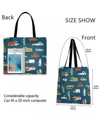 Handbags and Purse Cartoon Transportation Cars for Women Tote Bag Large Capacity Top Vehicle Cars Storage Handle Shopper Shou...