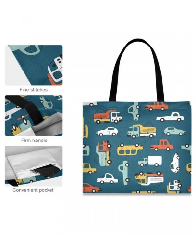 Handbags and Purse Cartoon Transportation Cars for Women Tote Bag Large Capacity Top Vehicle Cars Storage Handle Shopper Shou...