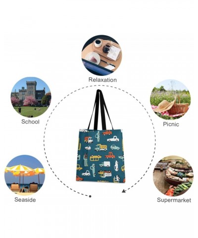 Handbags and Purse Cartoon Transportation Cars for Women Tote Bag Large Capacity Top Vehicle Cars Storage Handle Shopper Shou...