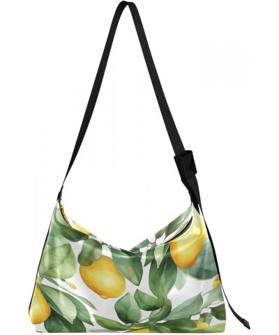 Tropical Island and Palms Large Crossbody Bag, Leather Women Bag, Faux Leather Shoulder Bag Watercolor Fruit Lemon (2) $15.83...